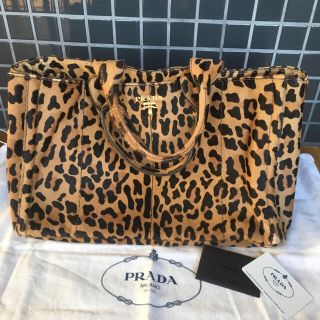 プラダ(PRADA)のくるみ様 専用 カナパ トートバッグ レオパード ハラコ 期間限定出品(トートバッグ)