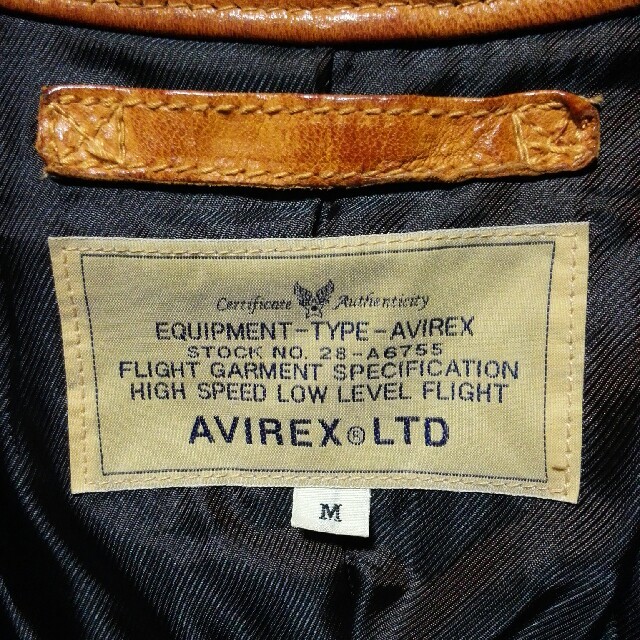 AVIREX(アヴィレックス)の美品　アヴィレックス　シングルライダース メンズのジャケット/アウター(ライダースジャケット)の商品写真