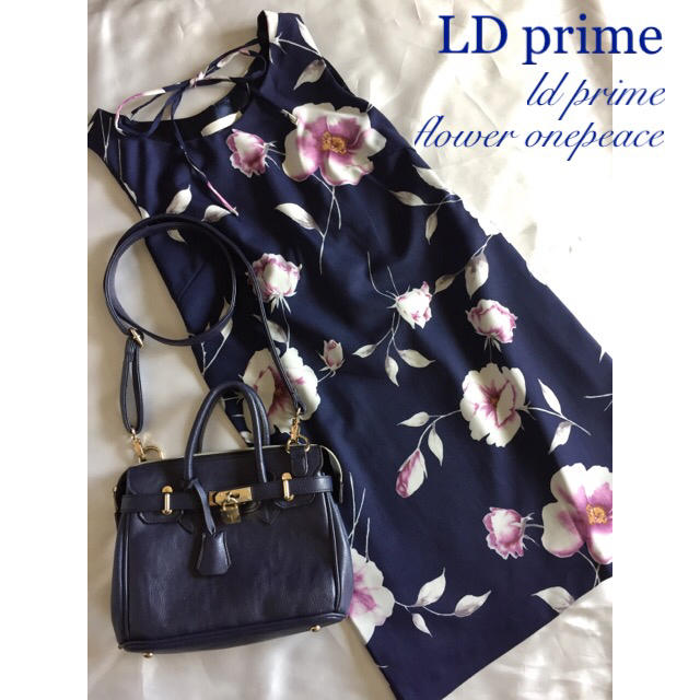 LD prime(エルディープライム)の◆新品◆LD prime◆ 花柄♡ノースリーブワンピース ◆sizeL◆ネイビー レディースのワンピース(ひざ丈ワンピース)の商品写真