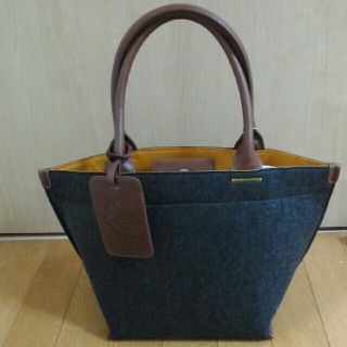 サック(SAC)のSAC　フェルトコンビハンドバッグ　グレー(ハンドバッグ)