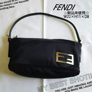 フェンディ(FENDI)のFENDIフェンディミニバッグ ポーチ☆新品未使用☆シルバー×ブラック(ショルダーバッグ)