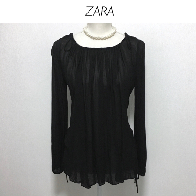 ZARA(ザラ)のZARA 背中開き シフォンブラウス/プルオーバー レディースのトップス(シャツ/ブラウス(長袖/七分))の商品写真