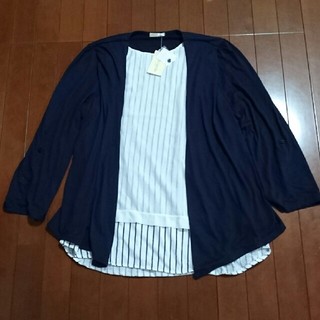 シマムラ(しまむら)の新品 タグ付き 重ね着風  長袖 チュニック 大きい サイズ 4L アンサンブル(チュニック)