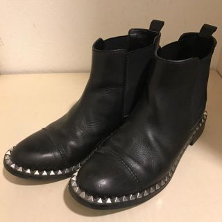 ザラ(ZARA)のZARA36シルバースタッズショートブーツ(ブーティ)