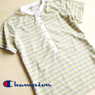 チャンピオン(Champion)の未使用 Mサイズ チャンピオン ヘンリーネック半袖Tシャツ グレー(Tシャツ(半袖/袖なし))