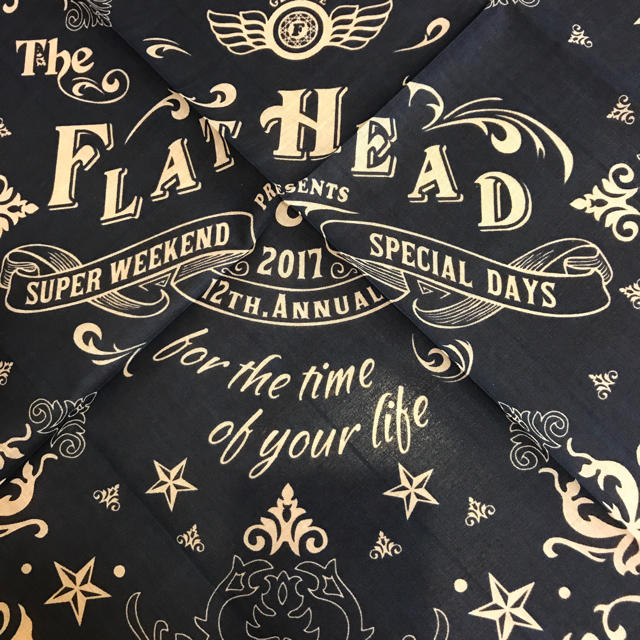 THE FLAT HEAD(フラットヘッド)の最終価格！！    新品フラットヘッド バンダナ 限定品！希少! メンズのファッション小物(バンダナ/スカーフ)の商品写真