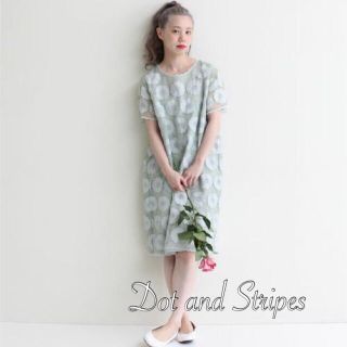 ドットアンドストライプスチャイルドウーマン(Dot&Stripes CHILDWOMAN)のオーガンジー花刺繍ワンピース(ひざ丈ワンピース)