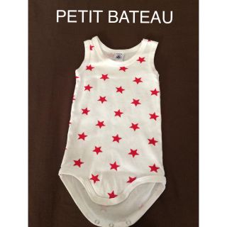 プチバトー(PETIT BATEAU)の星柄 タンクトップ  ロンパース　6m スター柄(タンクトップ/キャミソール)