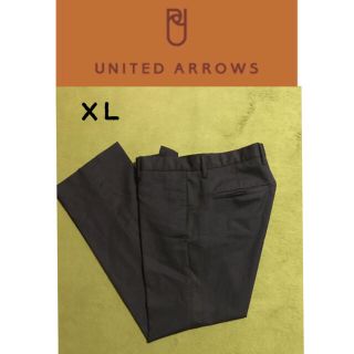 ユナイテッドアローズ(UNITED ARROWS)のほぼ未使用 パンツ ストレート ブラック XL ストライプ (スラックス)