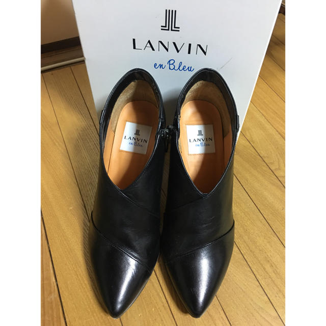 LANVIN en Bleu ランバン ブラック 23cm ブーツ ヒール 美品