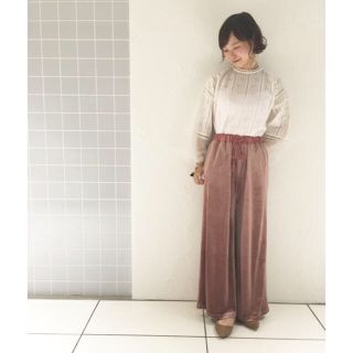 フラワー(flower)のglow velours pants☆ベロア パンツ(カジュアルパンツ)