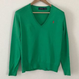 ポロラルフローレン(POLO RALPH LAUREN)のPOLO RALPH LAUREN 大きいサイズ L コットンVネックニット(ニット/セーター)