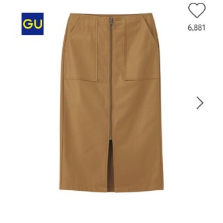 ジーユー(GU)の新品  GU フロントジップタイトスカート(ひざ丈スカート)