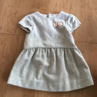 ザラ(ZARA)のzara グレーツイードワンピース 美品(ワンピース)