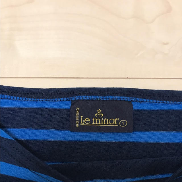 Le Minor(ルミノア)の【Le〜suel様専用】ルミノア 七分袖ボーダーカットソー 紺×ブルー レディースのトップス(カットソー(長袖/七分))の商品写真