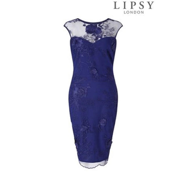 Lipsy(リプシー)のLipsy(リプシー)◇シアー 3D 刺繍入りボディコンワンピース レディースのフォーマル/ドレス(ミディアムドレス)の商品写真