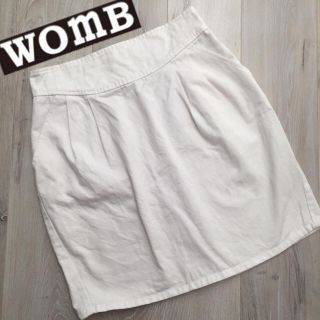 ウーム(WOmB)の値下げ❤️即発送❤️美品❤️WOMB ホワイト デニム タイトスカート(ひざ丈スカート)