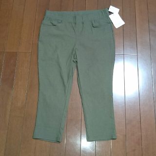 シマムラ(しまむら)の新品 タグ 付き カーキ クロップド パンツ 大きい サイズ LL ストレッチ(クロップドパンツ)