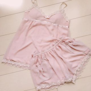 ウフドゥー(oeuf doux)のルームウェア♡レースシフォンキャミパンツセットアップ♡ウフドゥ(ルームウェア)