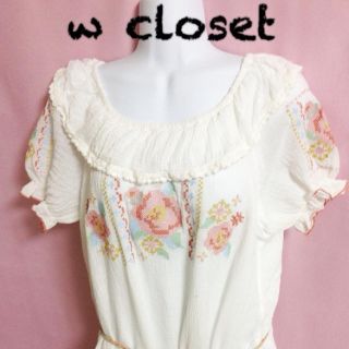 ダブルクローゼット(w closet)のw closet  花柄刺繍マキシ(ロングワンピース/マキシワンピース)