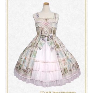 ベイビーザスターズシャインブライト(BABY,THE STARS SHINE BRIGHT)のSt.Mary Holy Card 柄 Lily ジャンパースカート ピンク(ひざ丈ワンピース)