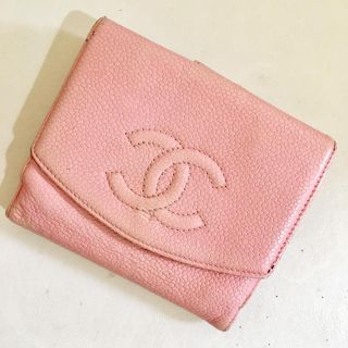 シャネル(CHANEL)のシャネル 二つ折り財布 ピンク(財布)