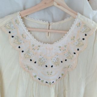 フランシュリッペ(franche lippee)の白鳥刺繍ワンピース　FL5サイズ　cherir la femme(ひざ丈ワンピース)