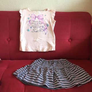 マザウェイズ(motherways)のmotherwaysセットアップTシャツスカート120cm(Tシャツ/カットソー)