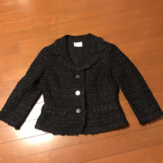 Harrods - 美品ハロッズの上質ツイードジャケット1 黒に近いダーク