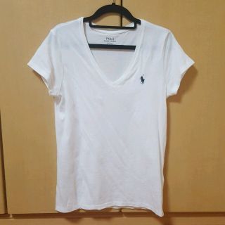 ポロラルフローレン(POLO RALPH LAUREN)のPolo Ralph Lauren VネックTシャツ ホワイト白 (Tシャツ(半袖/袖なし))