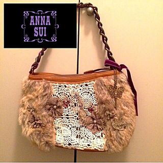 アナスイ(ANNA SUI)の【ANNA SUI】本革付属 ファーバッグ+.＊(ハンドバッグ)