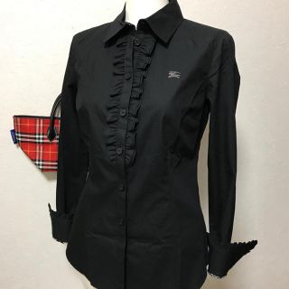 バーバリー(BURBERRY)のBurberry☆ブラックブラウス  36(シャツ/ブラウス(半袖/袖なし))