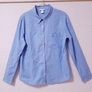 エイチアンドエム(H&M)のH&M長袖ブラウス水色XL(シャツ/ブラウス(長袖/七分))