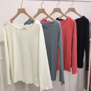 ダブルクローゼット(w closet)のw closet ワイドリブスカラッププルオーバー(Tシャツ(長袖/七分))