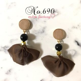 再販❤️シフォン×レザー♡ピアス(ピアス)