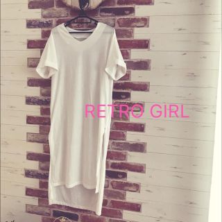 レトロガール(RETRO GIRL)のRETORO GIRL♥ 深スリット入り ロングT(Tシャツ(半袖/袖なし))