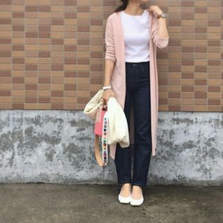 ザラ(ZARA)のスモーキーピンク　ロングカーディガン(カーディガン)