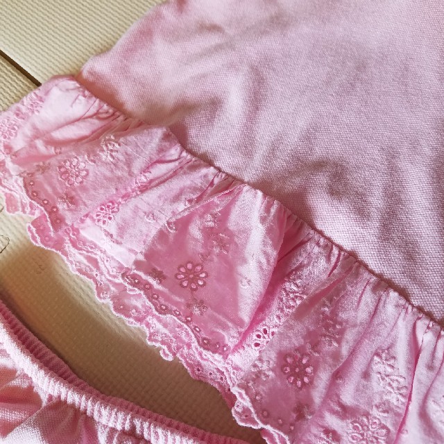Ralph Lauren(ラルフローレン)の美品 ラルフローレン ポロ&ブルマセット 9M ピンク キッズ/ベビー/マタニティのベビー服(~85cm)(ワンピース)の商品写真