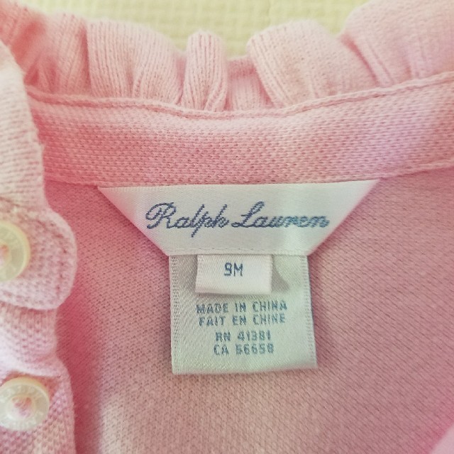 Ralph Lauren(ラルフローレン)の美品 ラルフローレン ポロ&ブルマセット 9M ピンク キッズ/ベビー/マタニティのベビー服(~85cm)(ワンピース)の商品写真