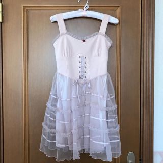 クレイミー(Crayme,)のCrayme,  Corset Tulle Dress  Pink (ひざ丈ワンピース)