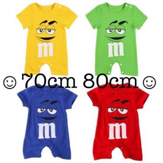 エムアンドエムアンドエムズ(m&m&m's)のm&m's ロンパース 70 80  新品です☆(ロンパース)