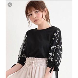 マジェスティックレゴン(MAJESTIC LEGON)のMAJESTIC LEGON ♡ 袖チュールレースプルオーバー(カットソー(長袖/七分))