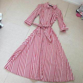 ザラ(ZARA)のZARA☆ストライプマキシワンピース☆美品(ロングワンピース/マキシワンピース)