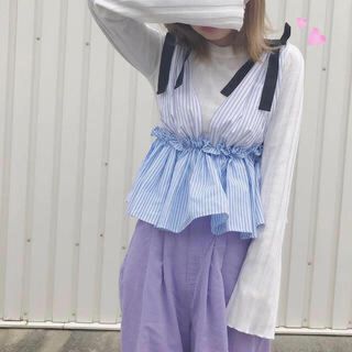 ザラ(ZARA)のzara コントラストストライプトップス(キャミソール)