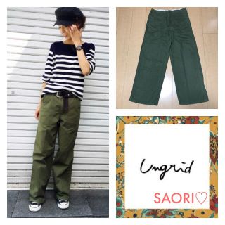 アングリッド(Ungrid)のungrid【美品】センタープレスワイドベイカーパンツ★TODAYFUL(ワークパンツ/カーゴパンツ)