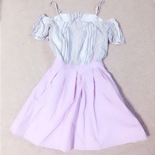 マーキュリーデュオ(MERCURYDUO)の美品♡オフショル ドッキングワンピ♡(ミニワンピース)