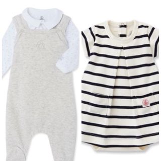 プチバトー(PETIT BATEAU)のmyun様専用☆プチバトー 長袖ボディ＆ロンパース、マリニエールボディドレス(ロンパース)