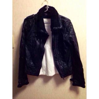 ザラ(ZARA)のZARA ボアライダースジャケット♡(ライダースジャケット)