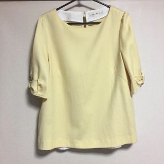 ペルルペッシュ(Perle Peche)のペルルペッシュ ペールイエロー ブラウス 38 カットソー (シャツ/ブラウス(半袖/袖なし))