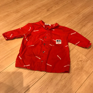 ミキハウス(mikihouse)のミキハウスmikihouse赤 レッドシャツ ロゴプリント 70サイズ(Tシャツ/カットソー)